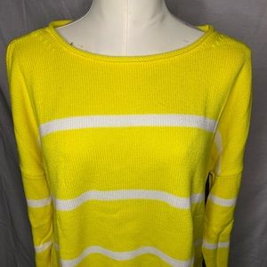 XL yellow and white stripe sweater